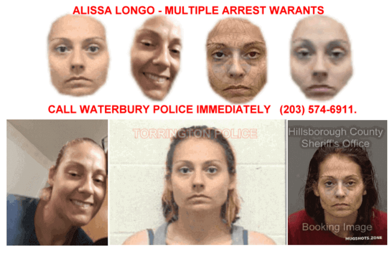 Alissa Longo wanted by the police for outstanding warrants with bond $250,000.